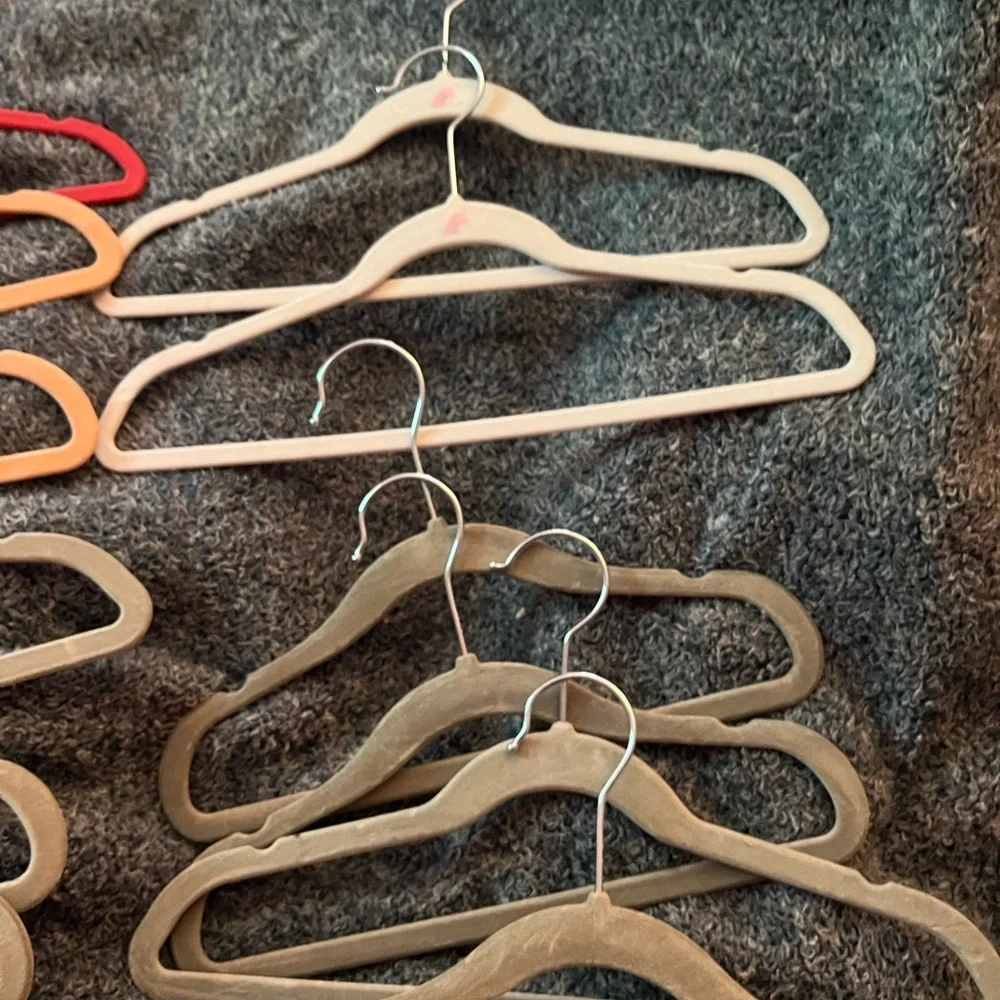 Kids Velvet Non-Slip Hangers - Multi Color Pack